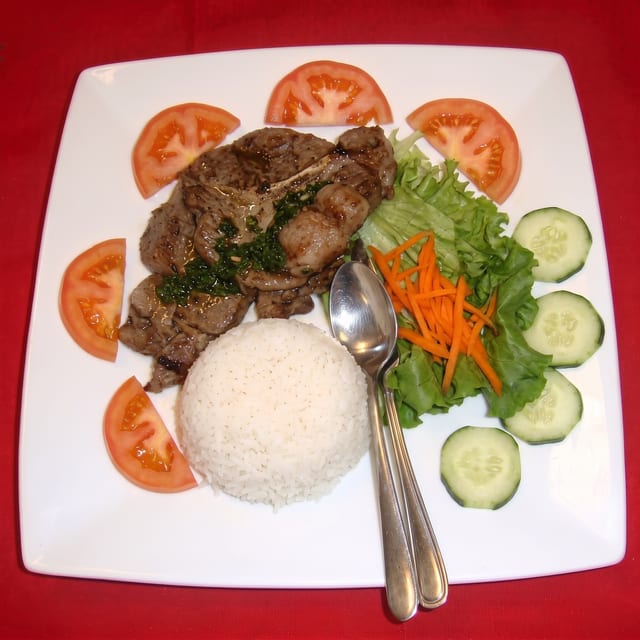 Grilled Pork Chops Rice Dish.