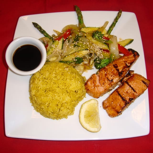 Grilled Alaska Wild Salmon.