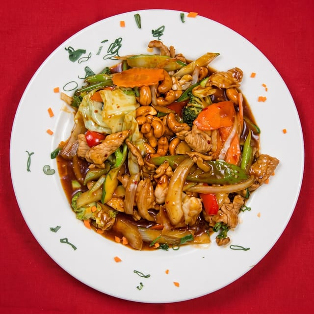 Golden Cashew Rice Dish.